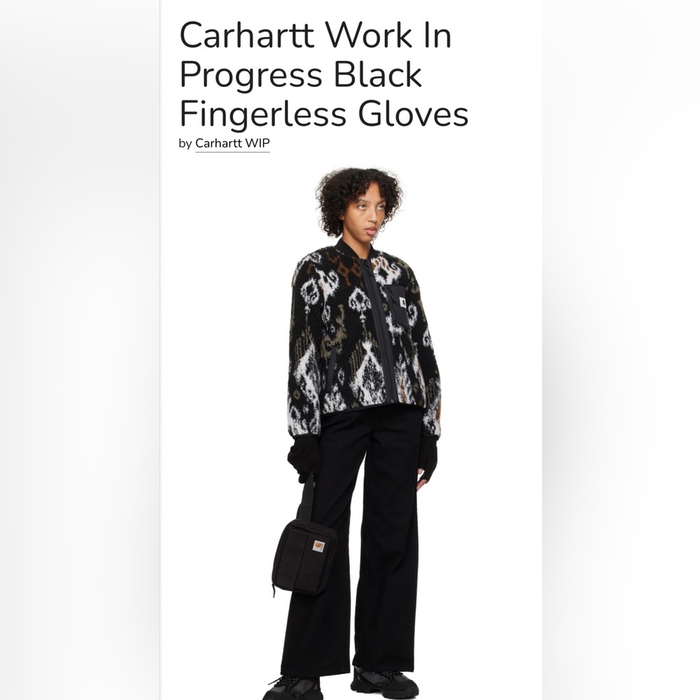 Carhartt WIP Blue Military Fingerless Mittens. Size M/L Unisex
